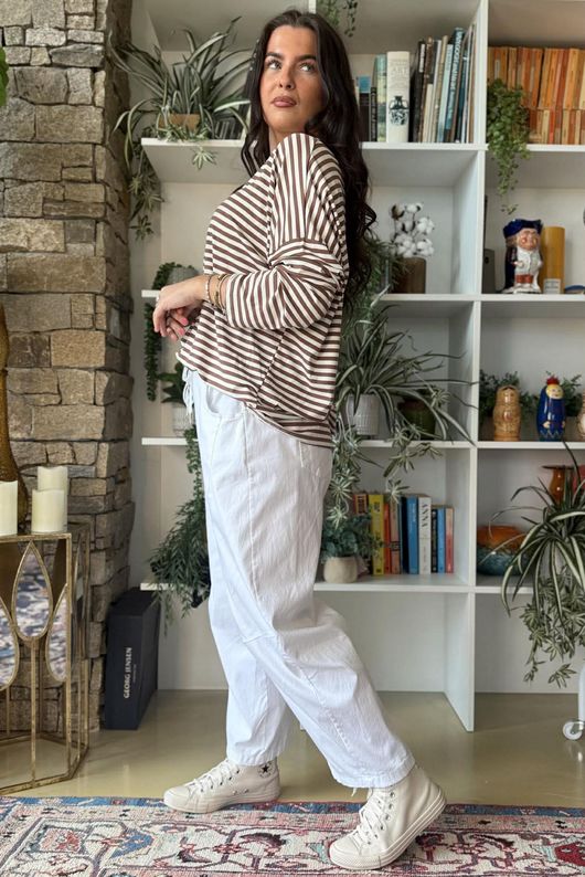  Perfect Breton V Long Sleeve Top Choc Chip /20